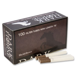 DARK HORSE 78mm Black&Brown 100 Cigarette Filter Tubes